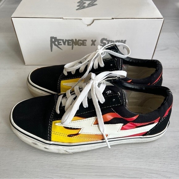 Revenge X Storm Old Skool Flame Low Top Sneakers Black - Picture 9 of 13